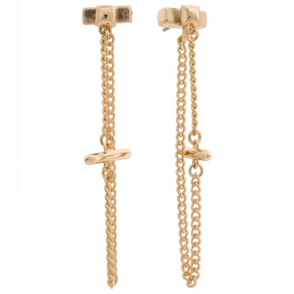 ALLSAINTS Talia Gold-Tone Toggle Earrings - Picture 5 of 9